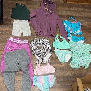 Girls Mixed Clothing Lot - Assorted Swimwear, Tops & Hoodie